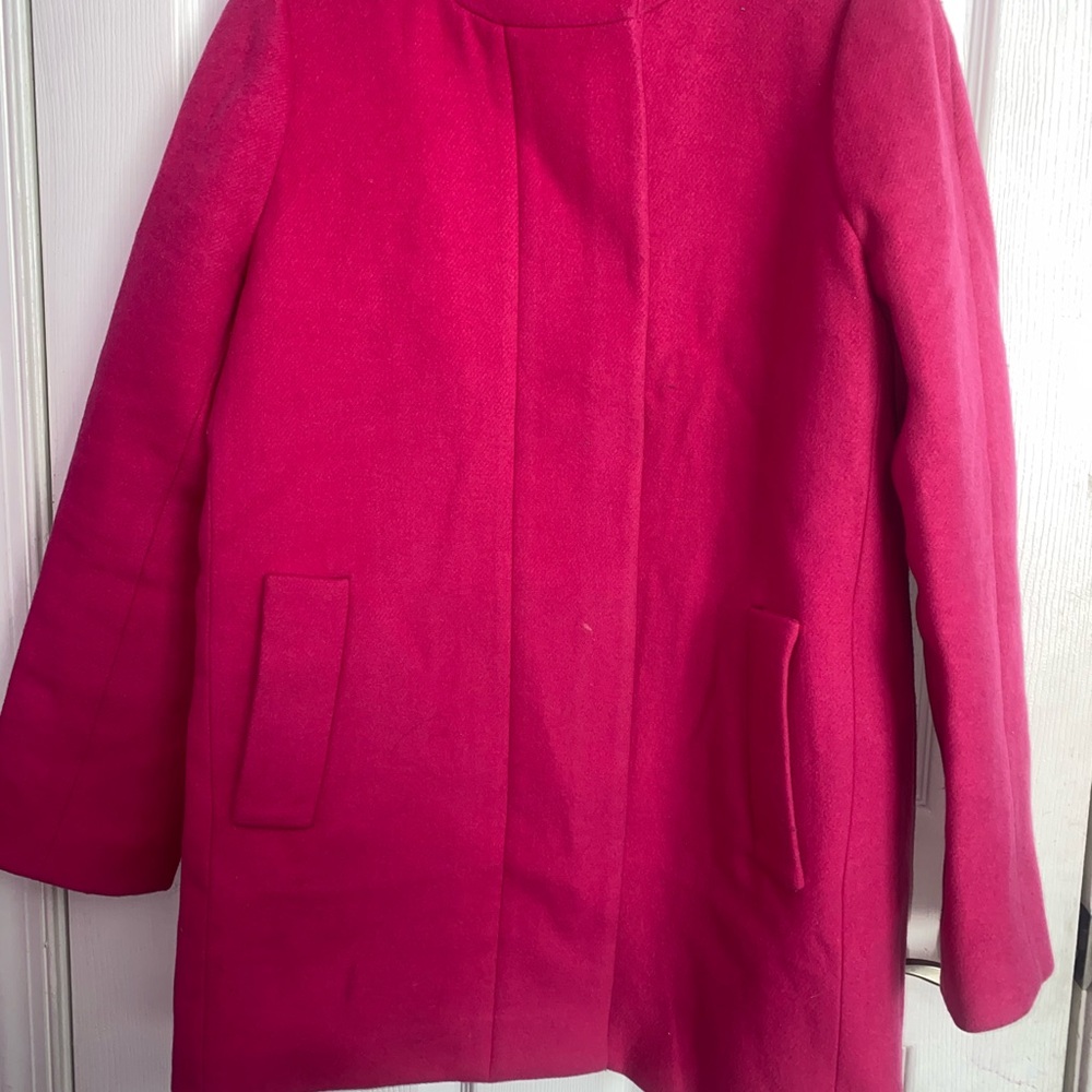 J. Crew Factory Bold Pink Pea Coat